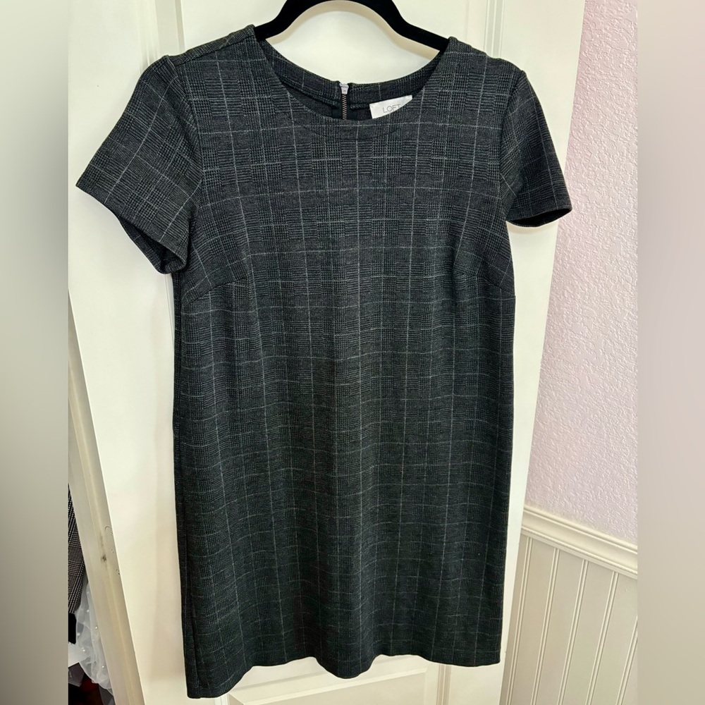Loft Plaid Grey Dress